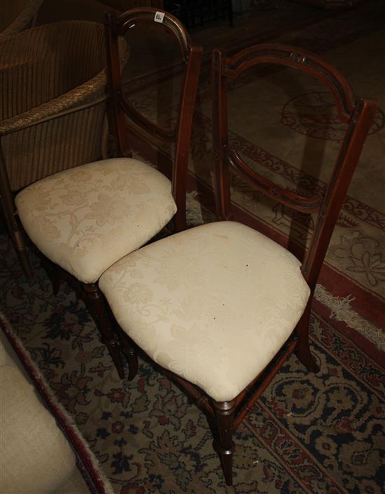 Pair of Victorian walnut bedroom chairs